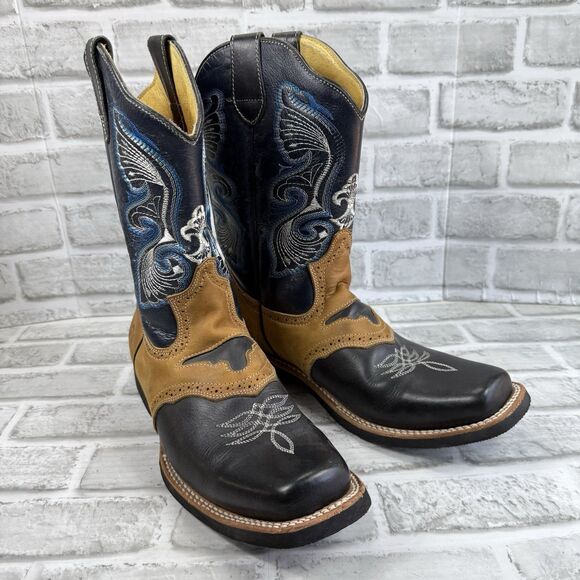 Tierra Blanca Men’s Size 11 Square Toe Leather Pull On Cowboy Western Boots - Picture 3 of 14